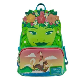 10" Disney : Moana - Te Fiti Faux Leather Mini Backpack Bag Loungefly Exclusive