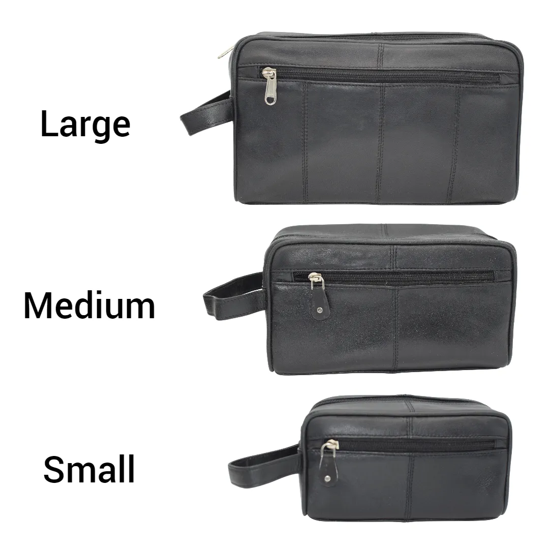 133 Travel Toiletry Bag Genuine Leather Dopp Kit Travel Organizer For Men Women