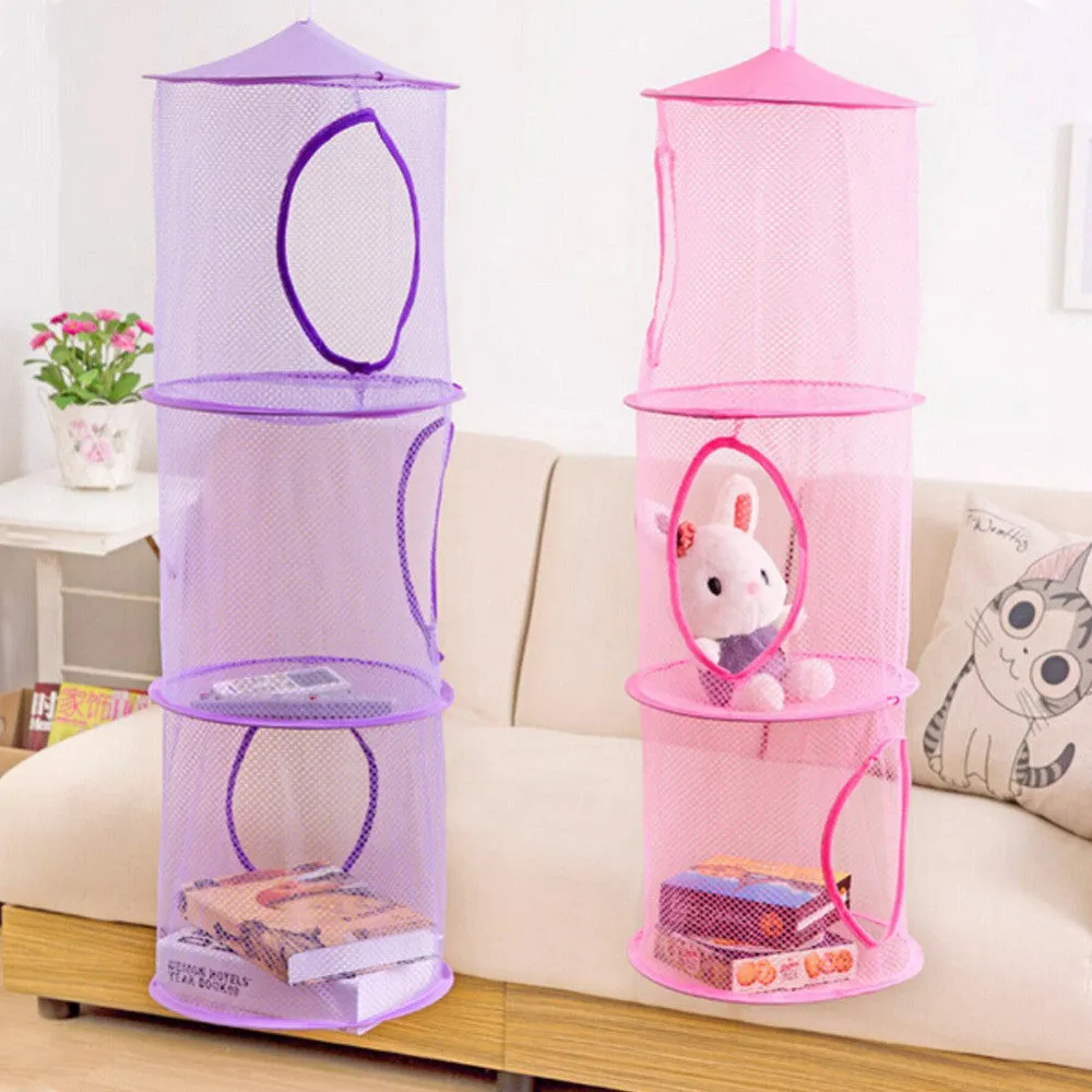 3 Shelf Hanging Storage Bag For Toys 75 x 26cm