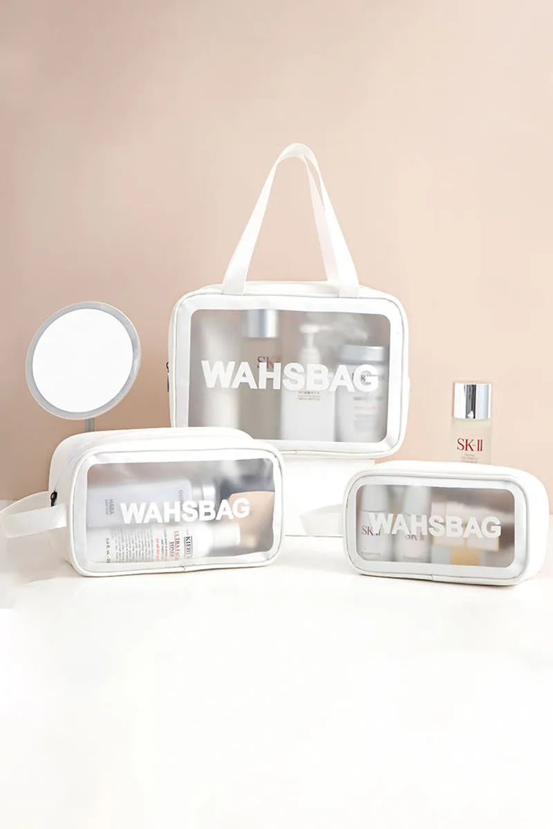 3SET TRAVEL PORTABLE LETTER GRAPHIC MAKEUP WASH BAG