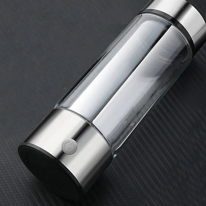 420ML Portable Electrolysis Hydrogen Generator Water Filter Bottle Glass