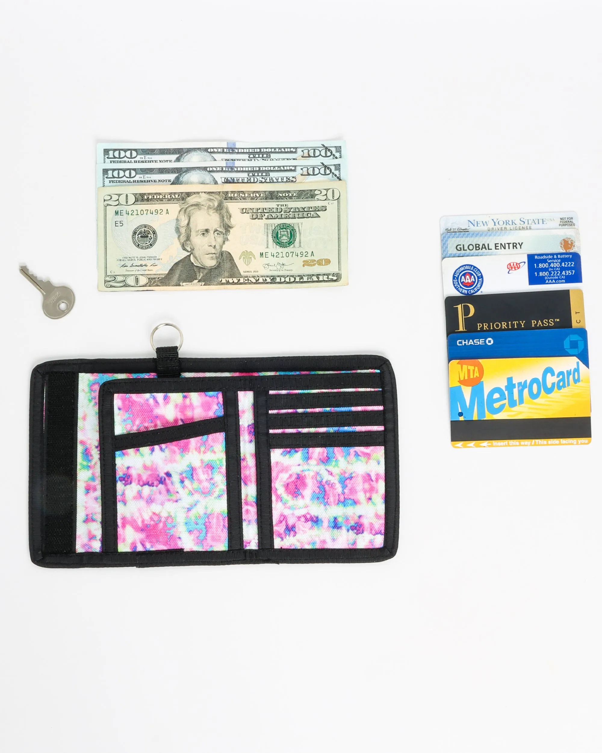 80's Wallet | Bi-Fold RFID |Tie Dye Pink Crackle