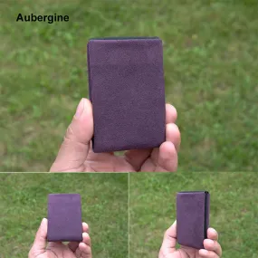 Alcantara Minimalist Wallet: Durable, Lightweight, and Ultra Slim RFID Mens Wallet- Aubergine