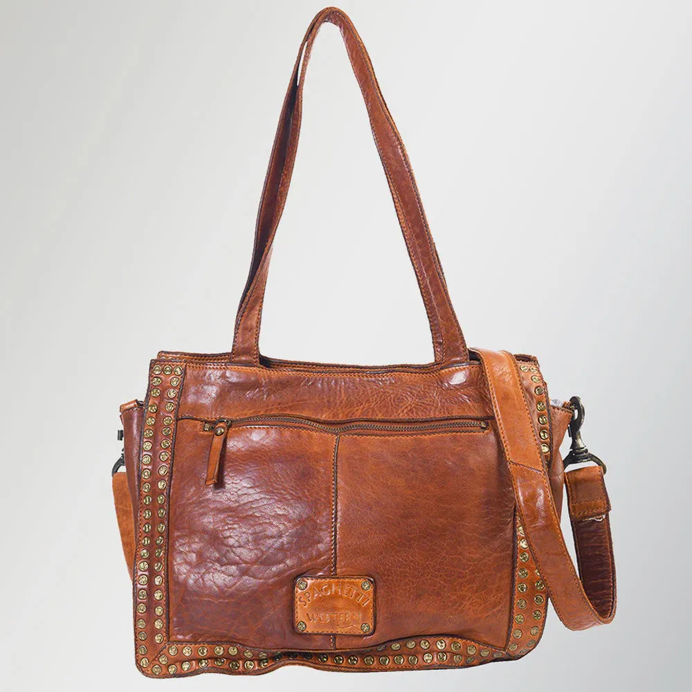 American Darling Leather Western Tote Bag in Brown