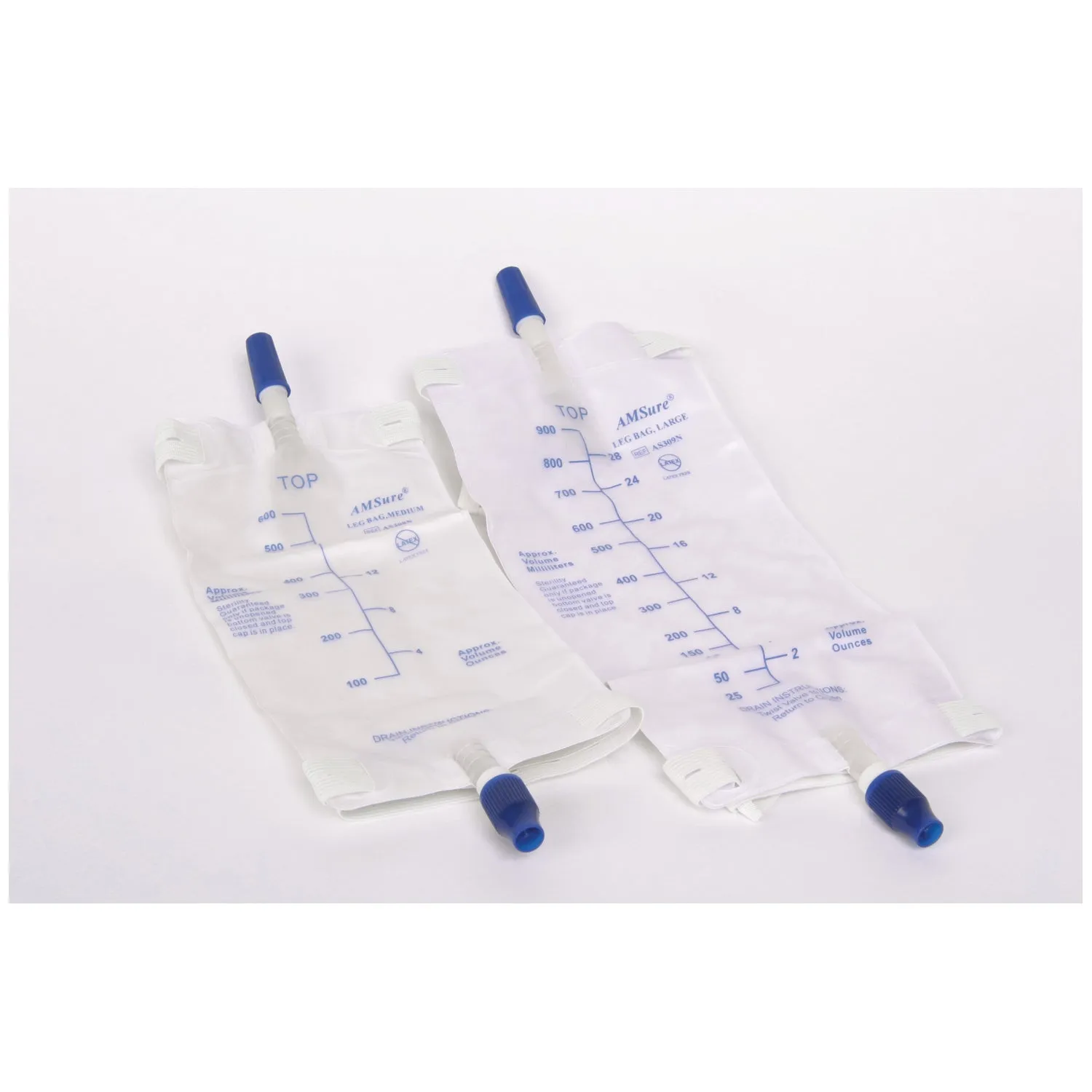 Amsino Amsure Urinary Leg Bags Bag Leg 900Ml W/Push Pulllg 48/Cs