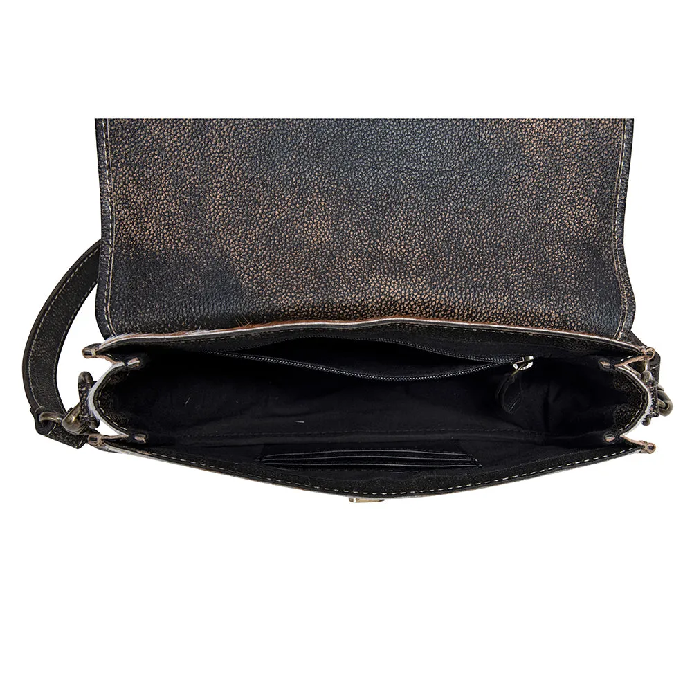 Angus Ridge Leather & Hairon Bag in Light Hair-on Hide