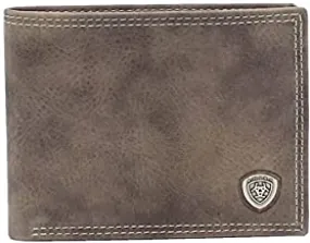 ARIAT Men's Shield Concho Grey Bifold Wallet A3545006