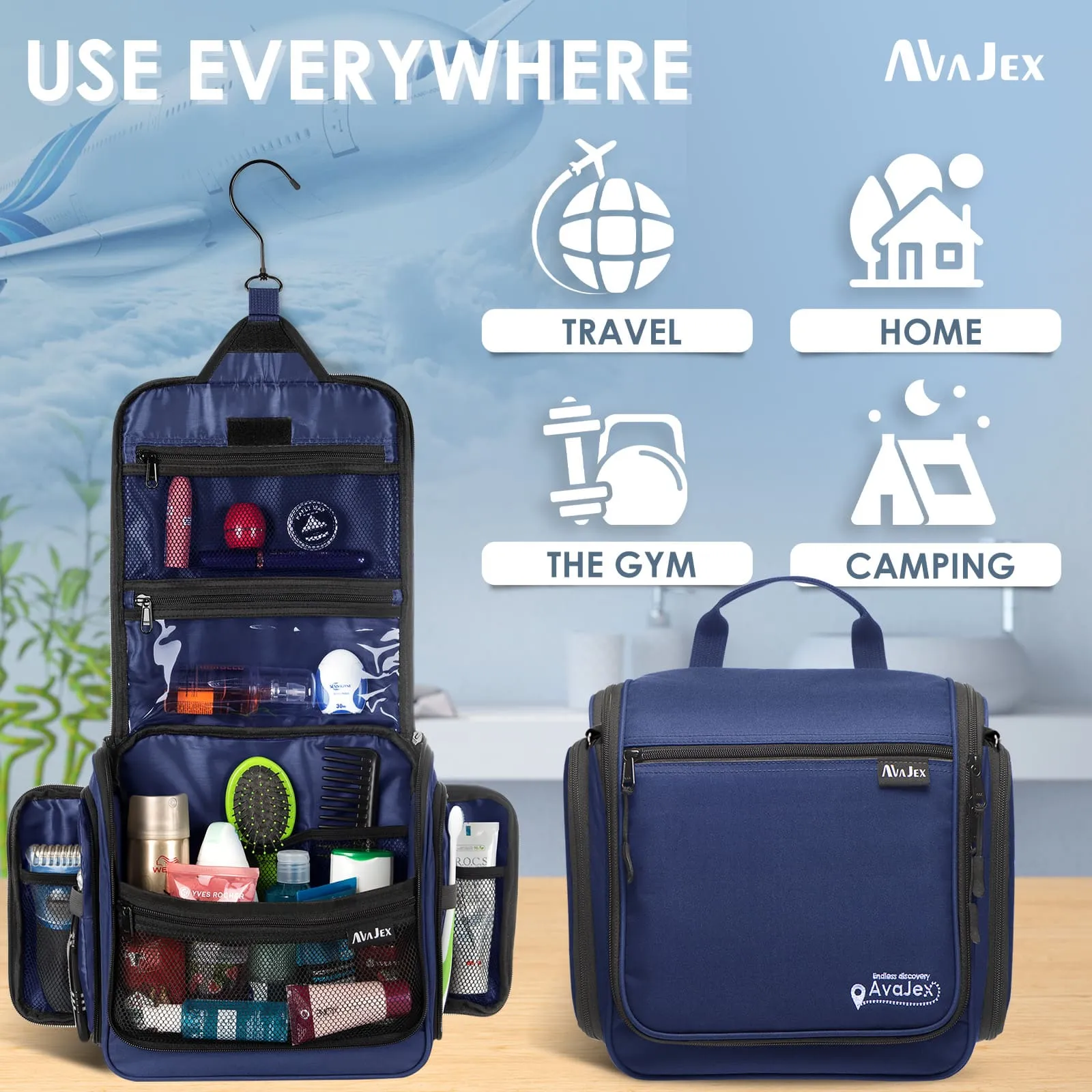 AvaJex Extra Large Travel Toiletry Bag