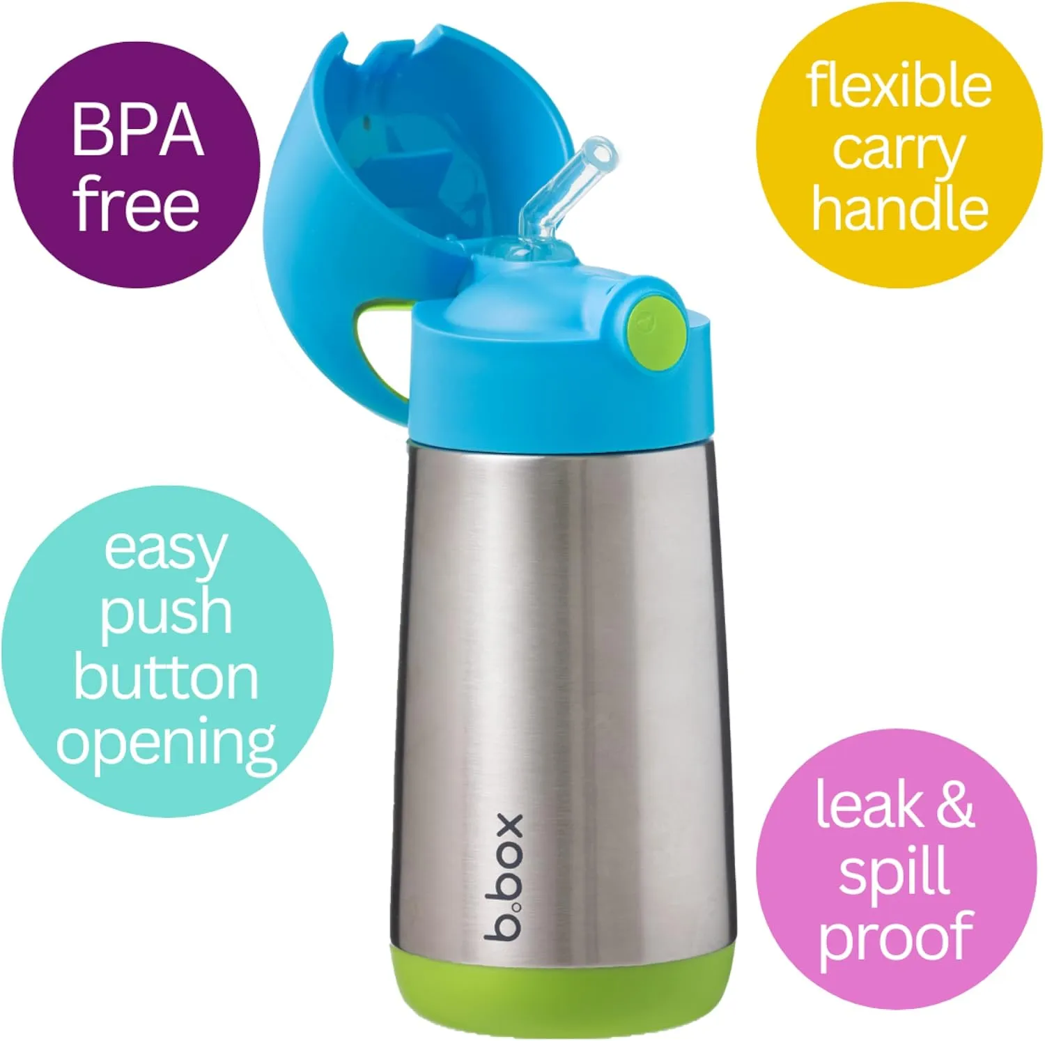 B Box Drink Bottle - 350ml - Blue / Pink