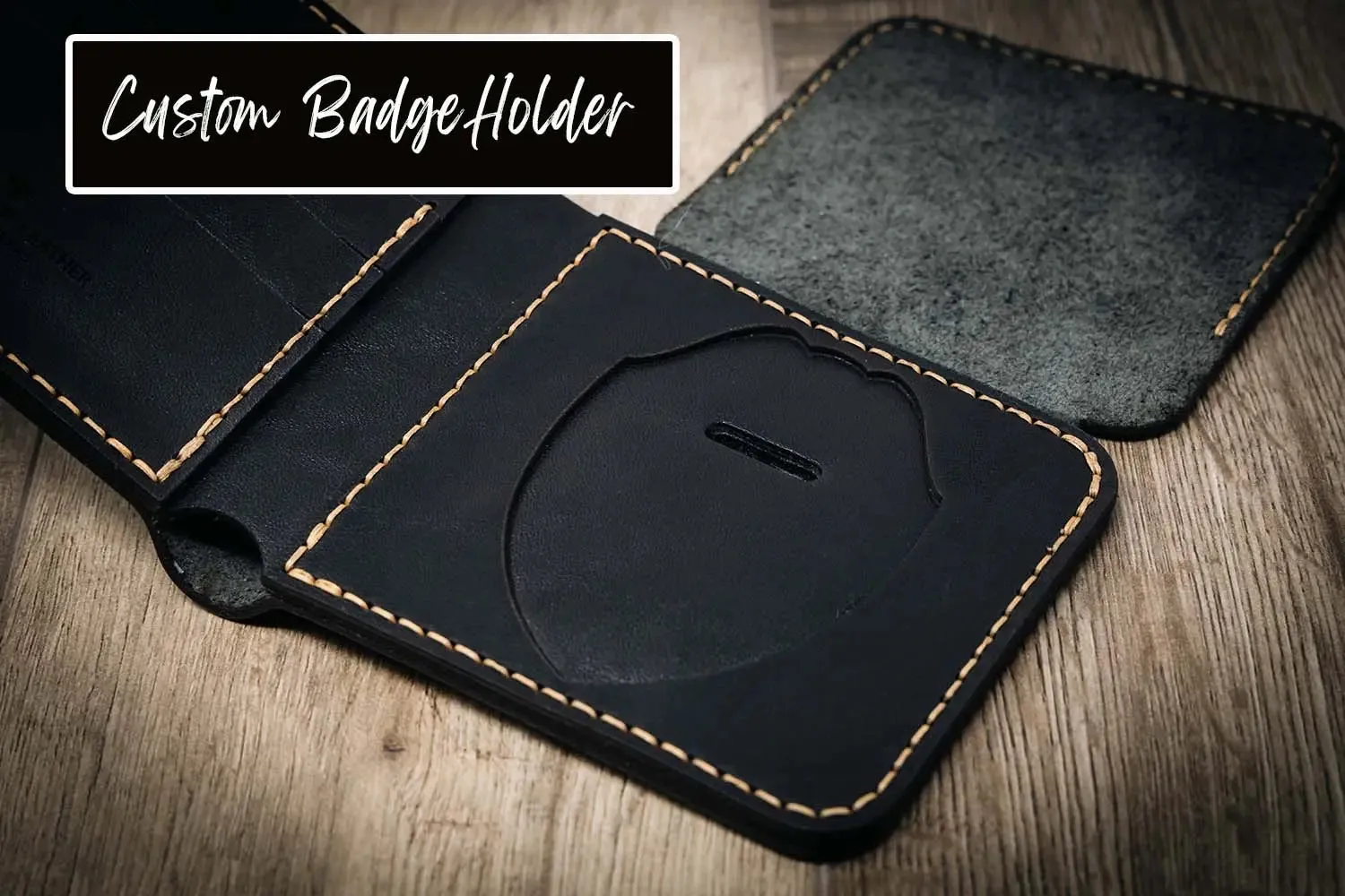 Badge Trifold Wallet - Saddle Tan