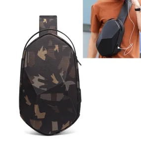 BANGE Chest Bag Men Shoulder Bag Hard Shell Polyhedron Messenger Bag (Camouflage)