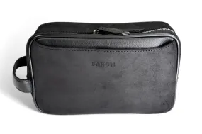 Baron - Black Waxed Suede Wash Bag