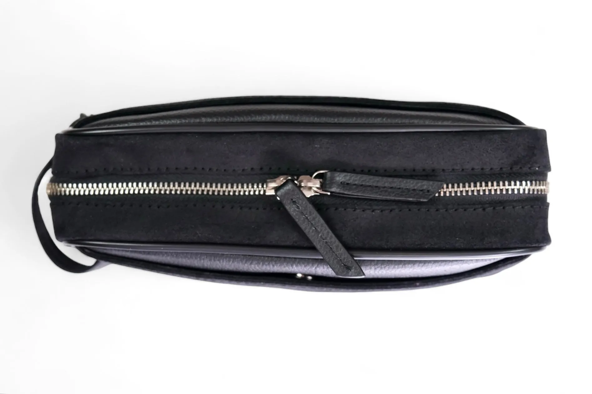 Baron - Black Waxed Suede Wash Bag