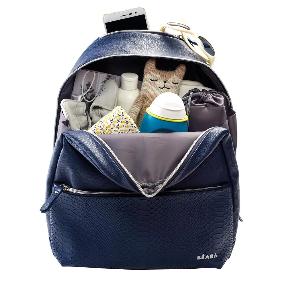 Beaba San Francisco Nappy Backpack - Blue with Snake Print