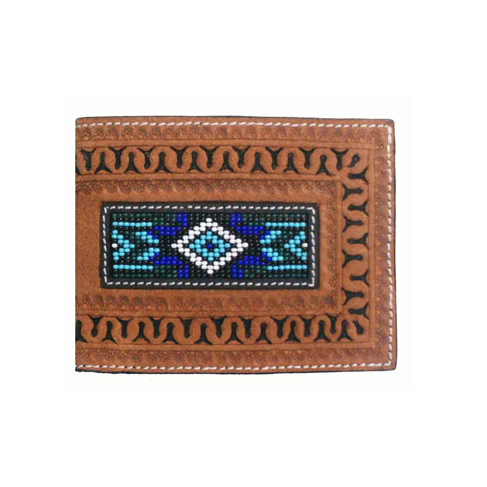 Beaded Inlay Bifold Wallet