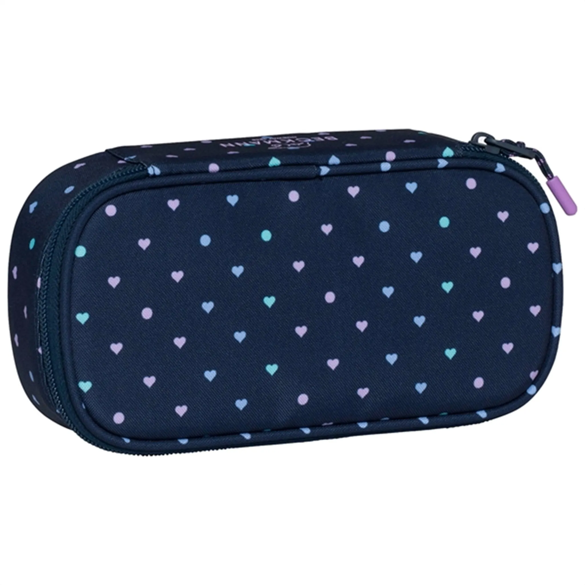 Beckmann Oval Pencil Case Blue Hearts