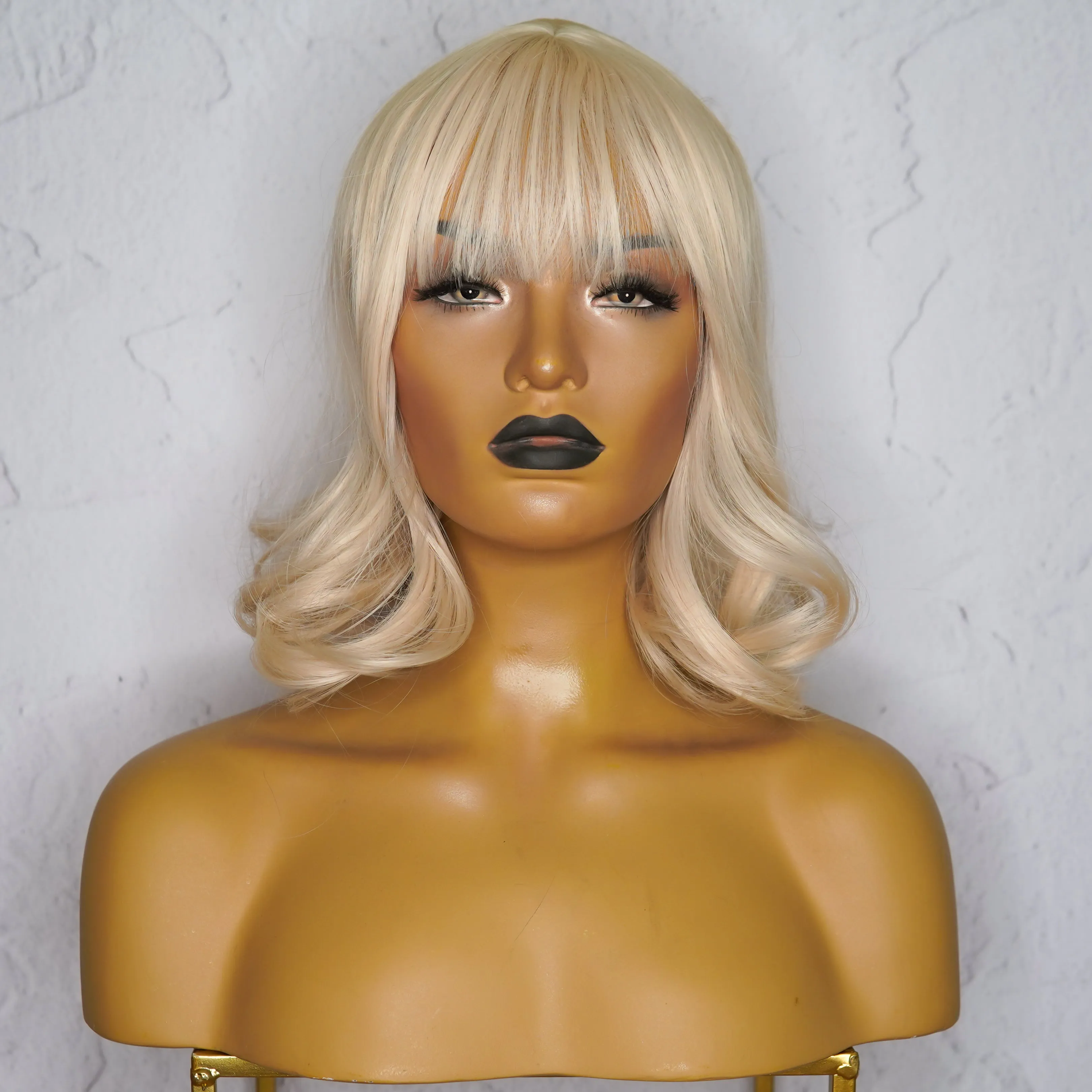 BENNI Platinum Blonde Bob Fringe Wig