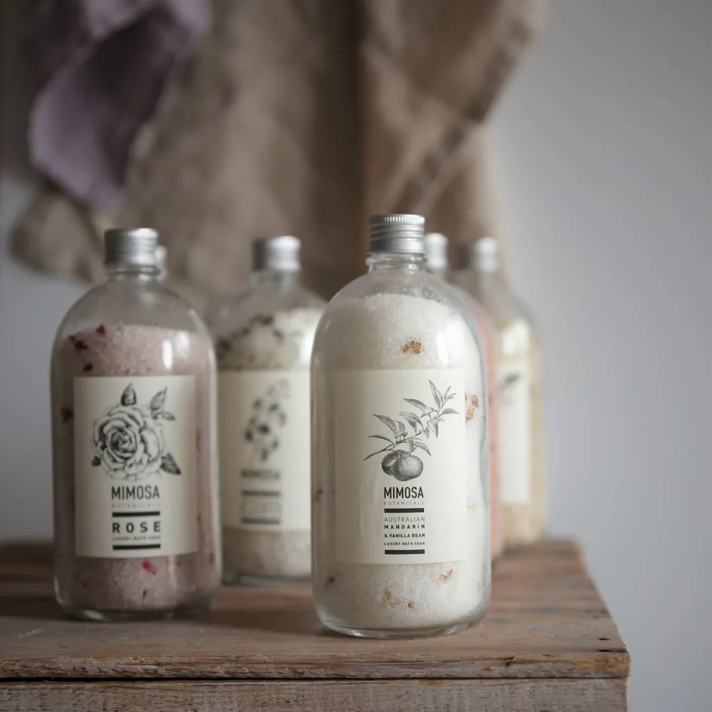 Botanical Bath Soaks : Apothecary Bottles