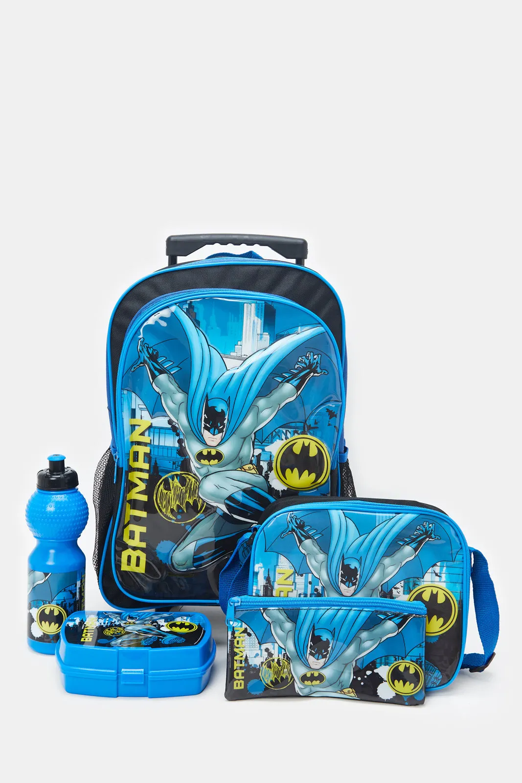 Boys Blue Batman Print Trolley Set (5 Piece)