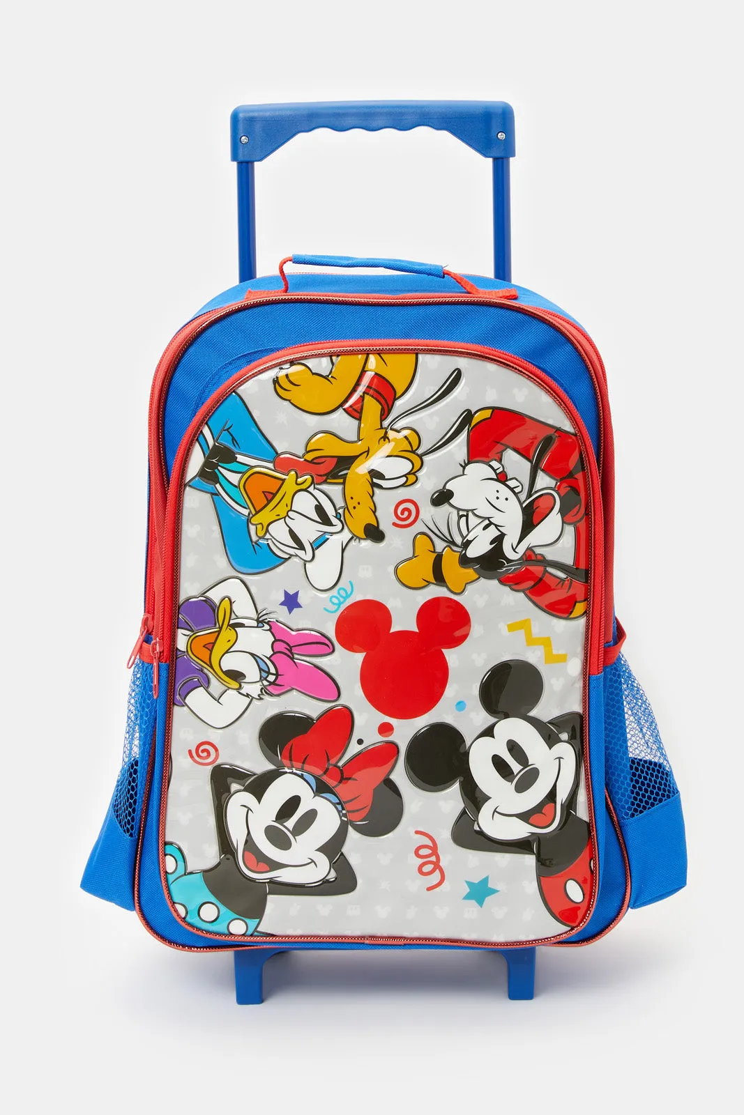 Boys Blue Mickey Mouse Print Trolley Set (5 Piece)