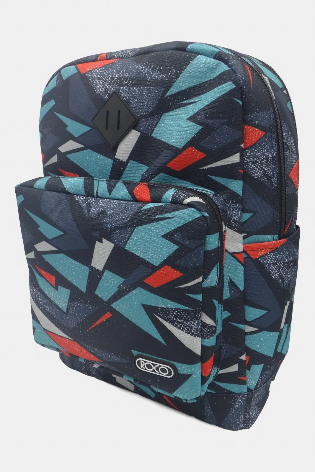 Boys Navy Printed Roco Backpack With Pencil Case (17 Inch)