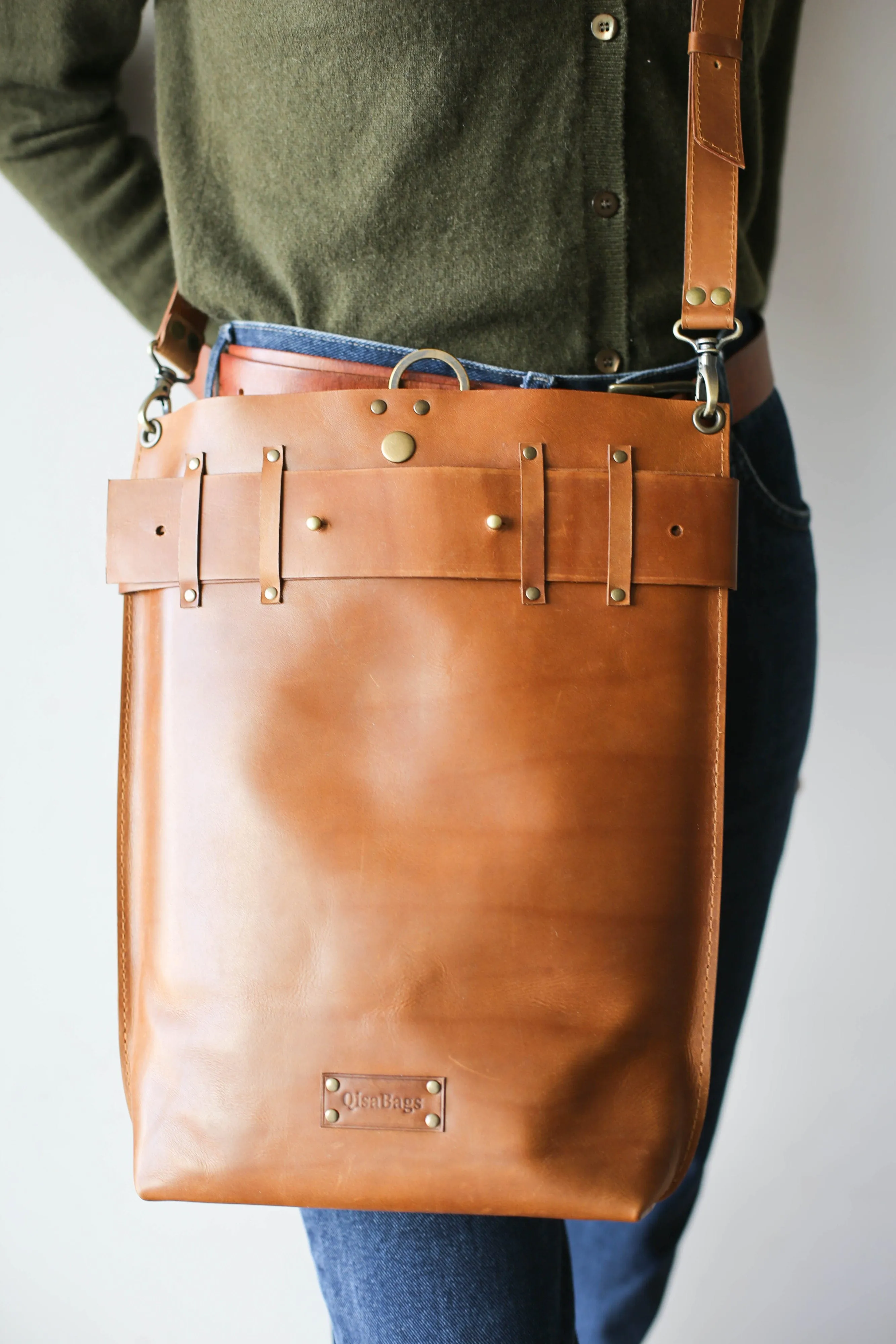 Brown Leather Backpack