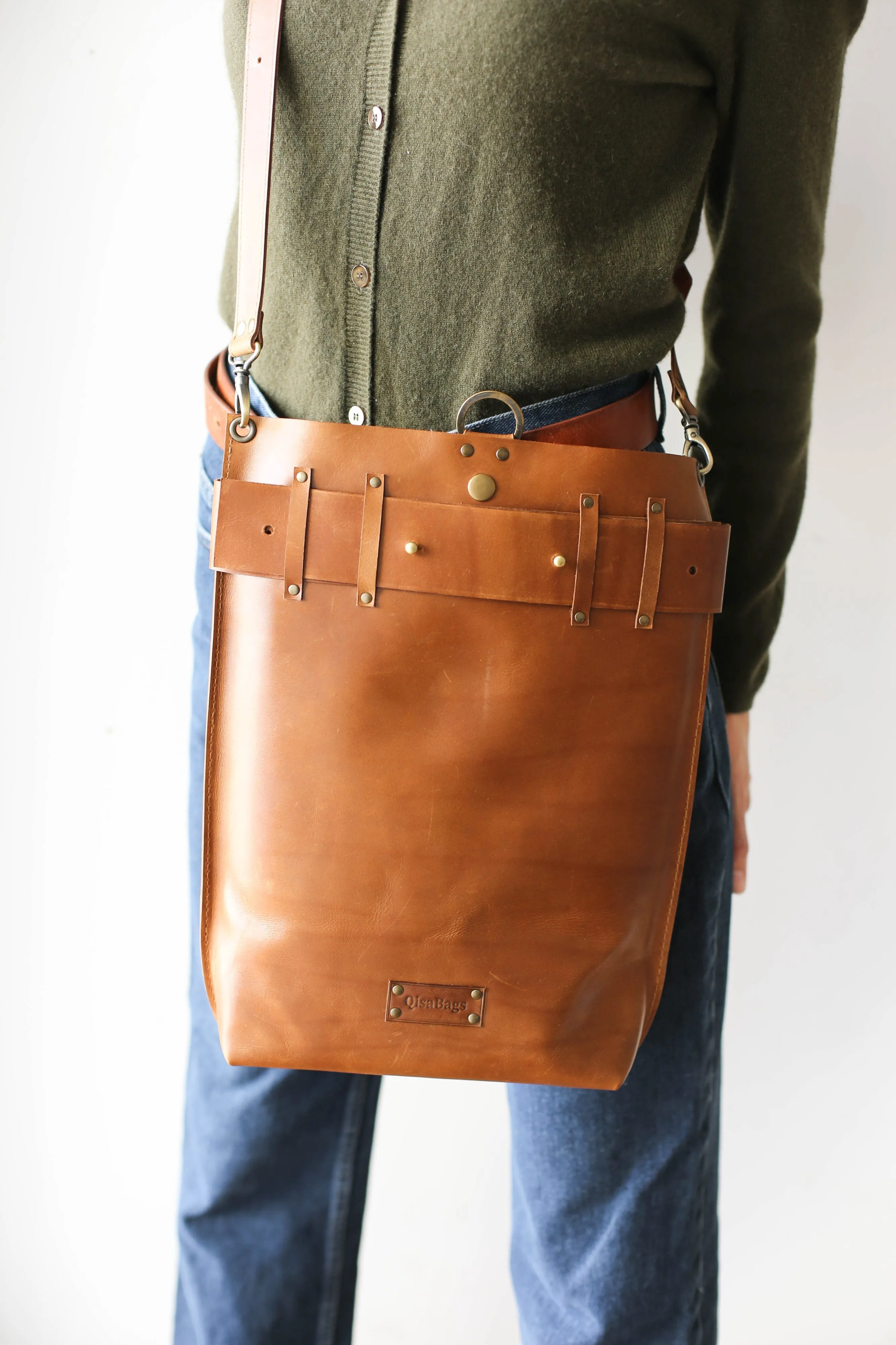 Brown Leather Backpack