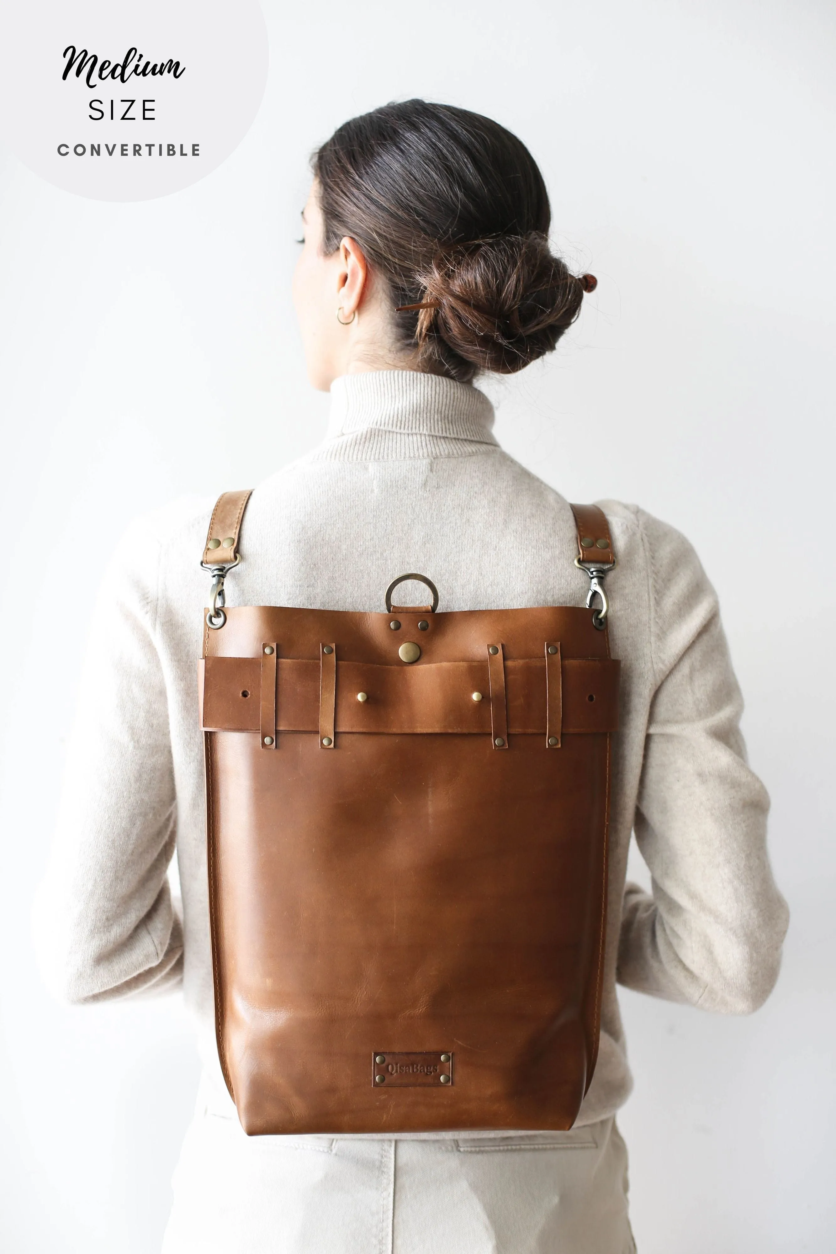 Brown Leather Backpack