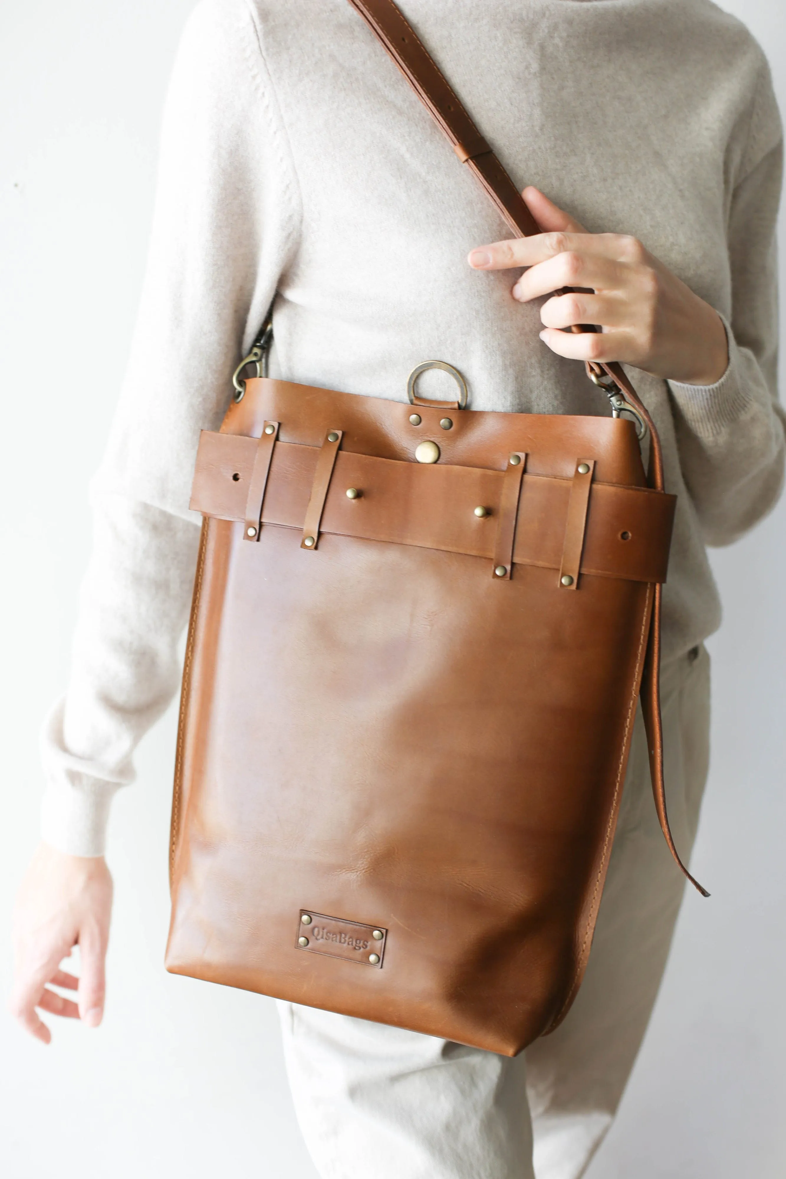 Brown Leather Backpack