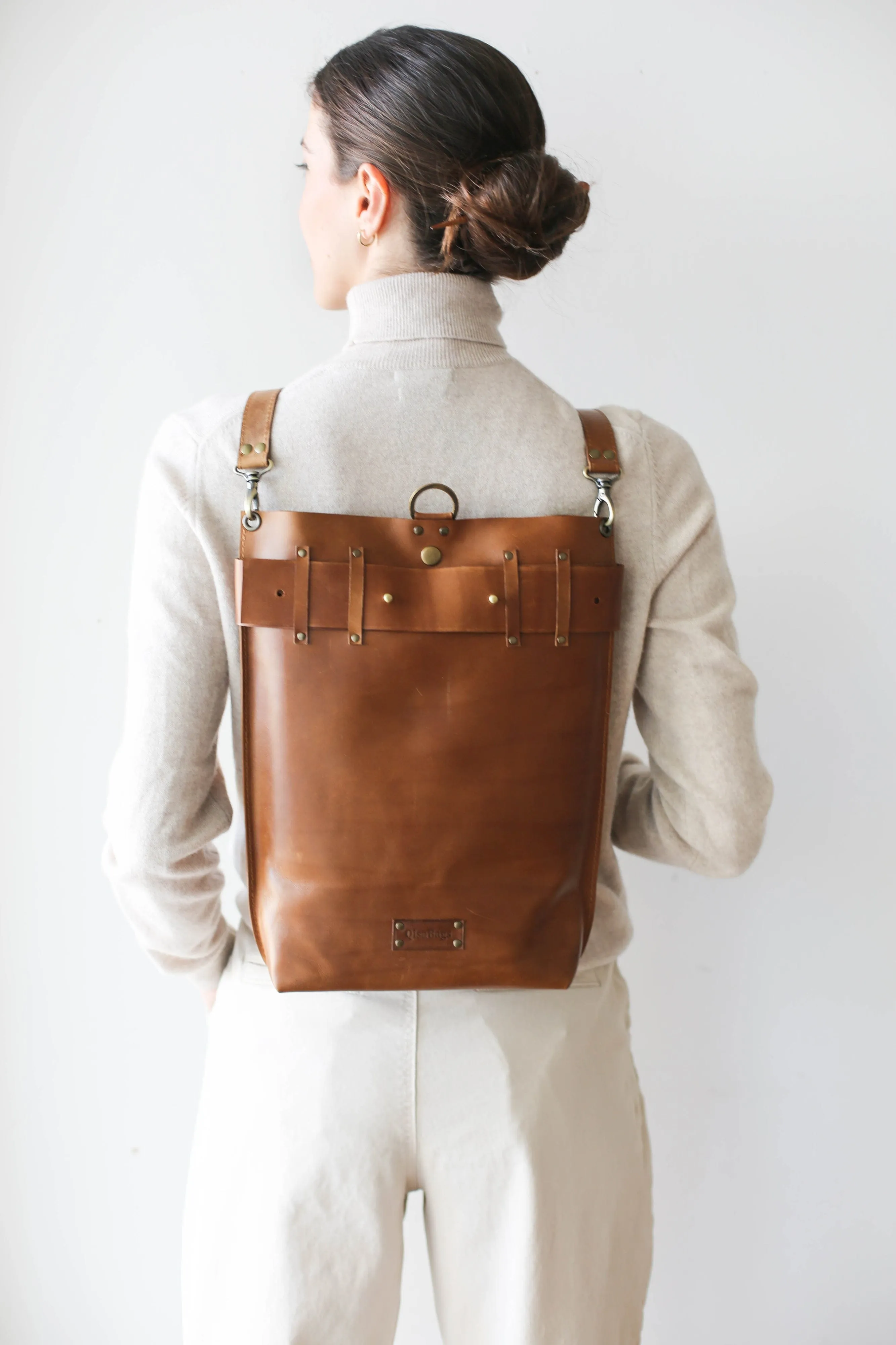 Brown Leather Backpack