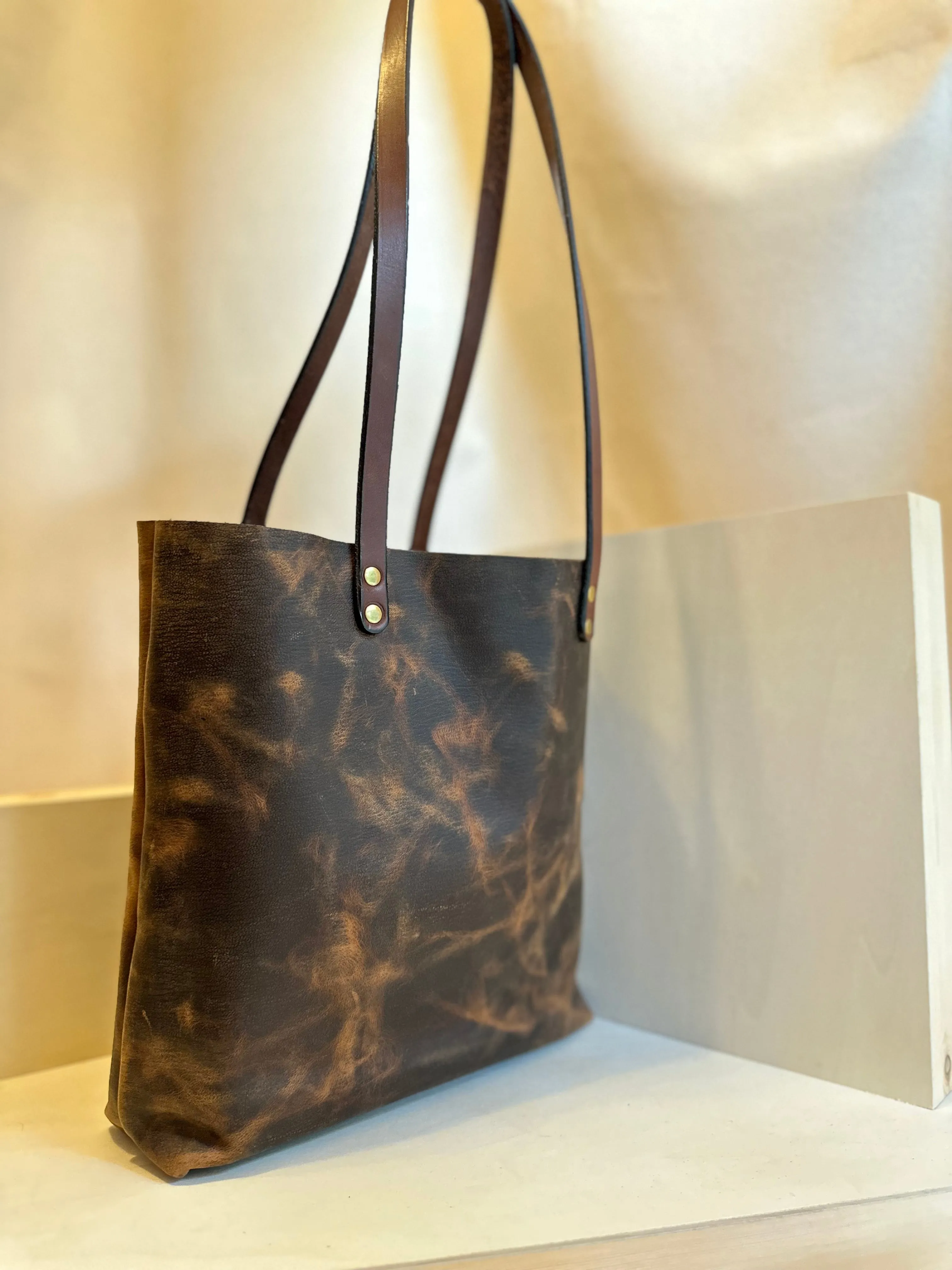 Brown Pull Up EDC Leather Tote Bag