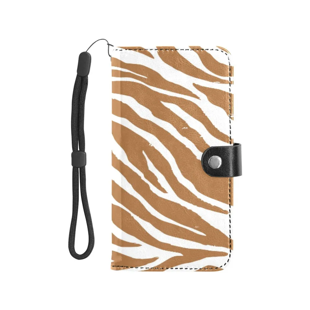 Brown Zebra Flip Leather Purse for Mobile Phone