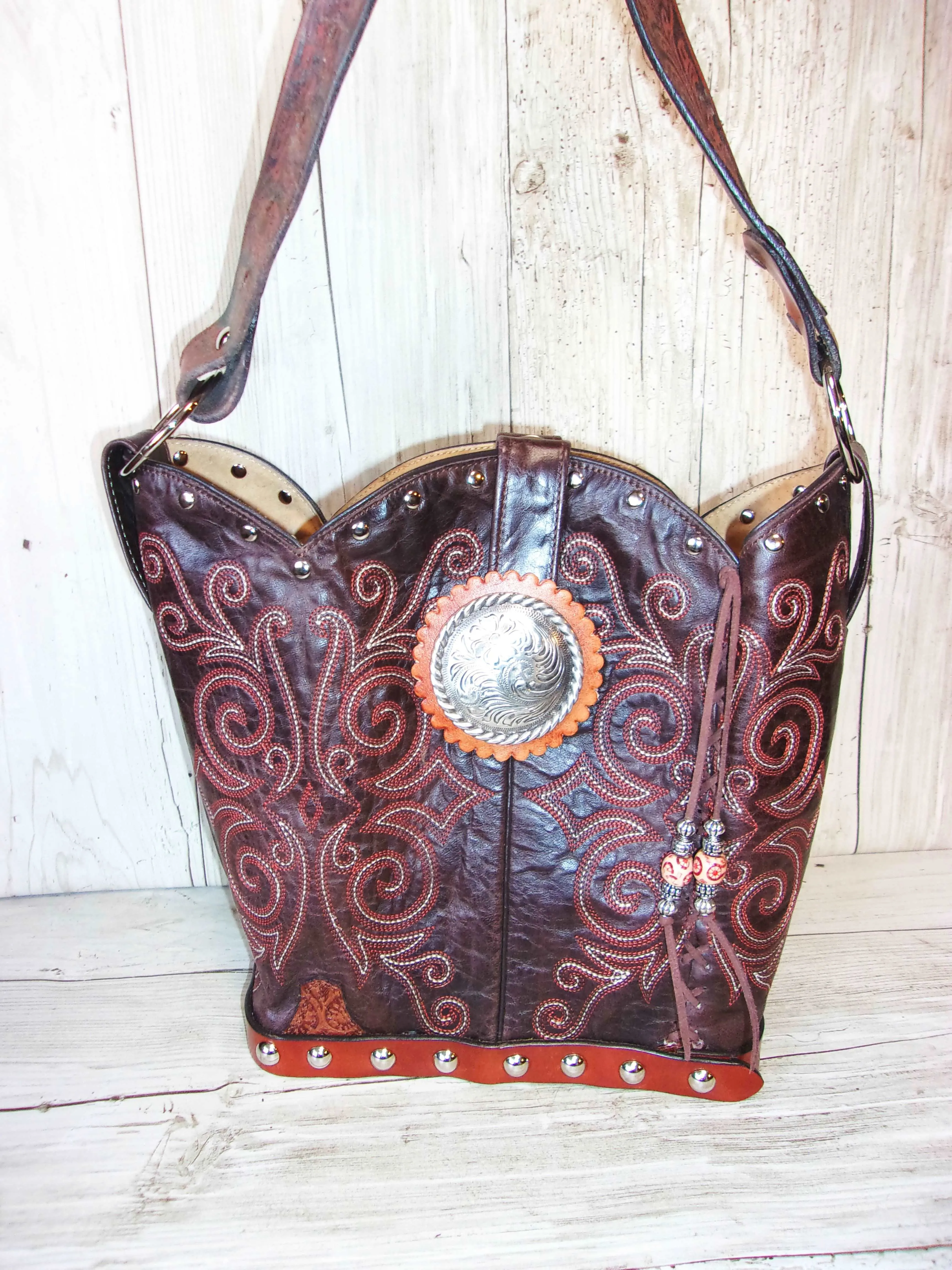 Bucket Bag Cowboy Boot Purse BK98