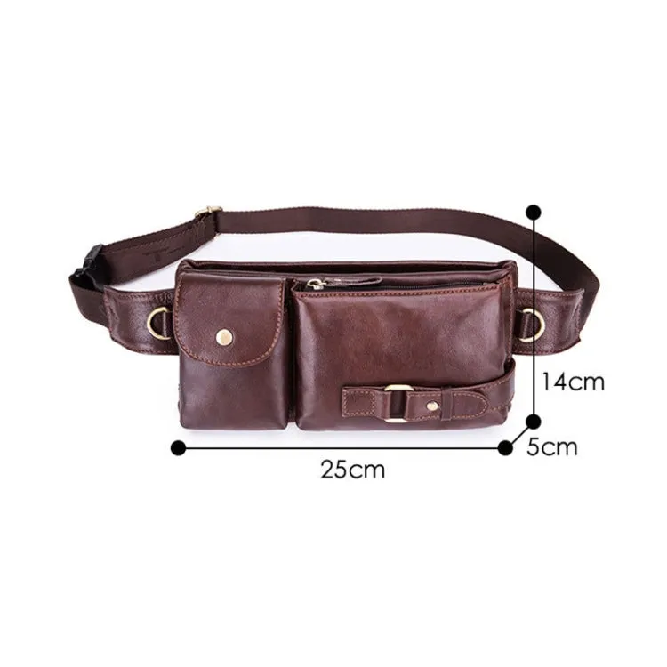 BULL CAPTAIN 020 Men Small Mobile Phone Waist Bag Crossbody Multi-Function Chest Bag(Brown)