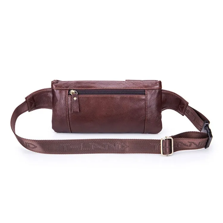 BULL CAPTAIN 020 Men Small Mobile Phone Waist Bag Crossbody Multi-Function Chest Bag(Brown)