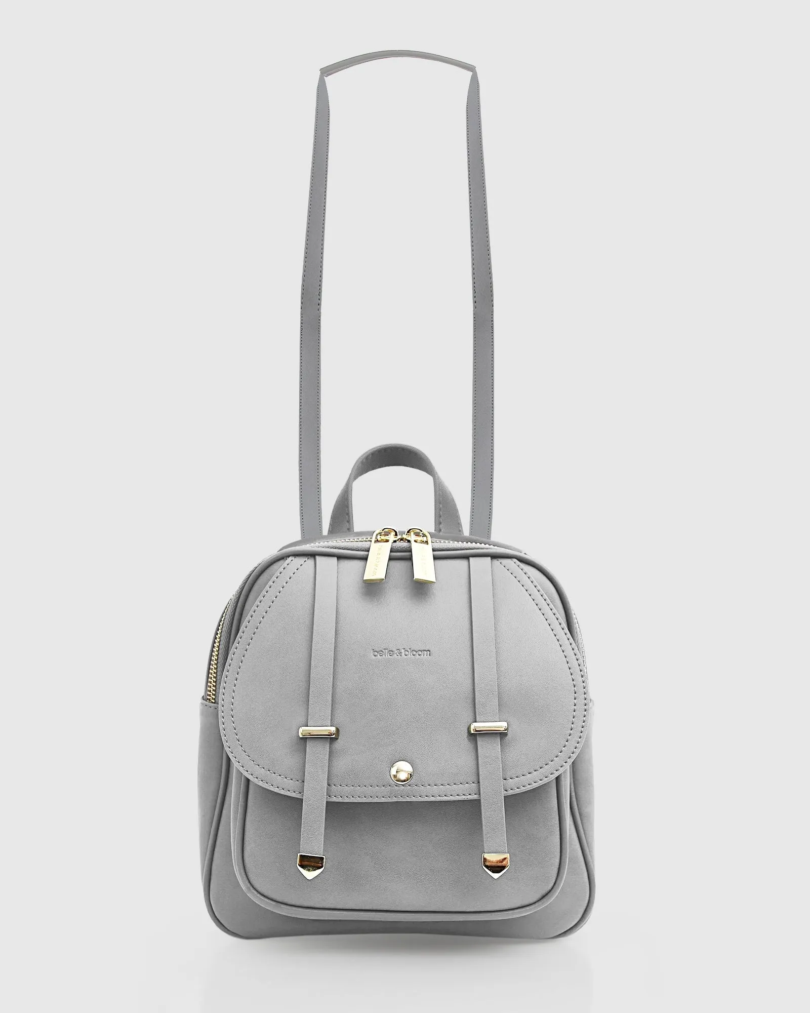 Camila Leather Backpack - Grey