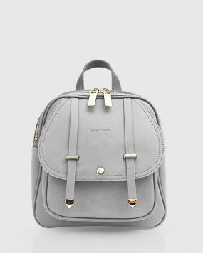 Camila Leather Backpack - Grey