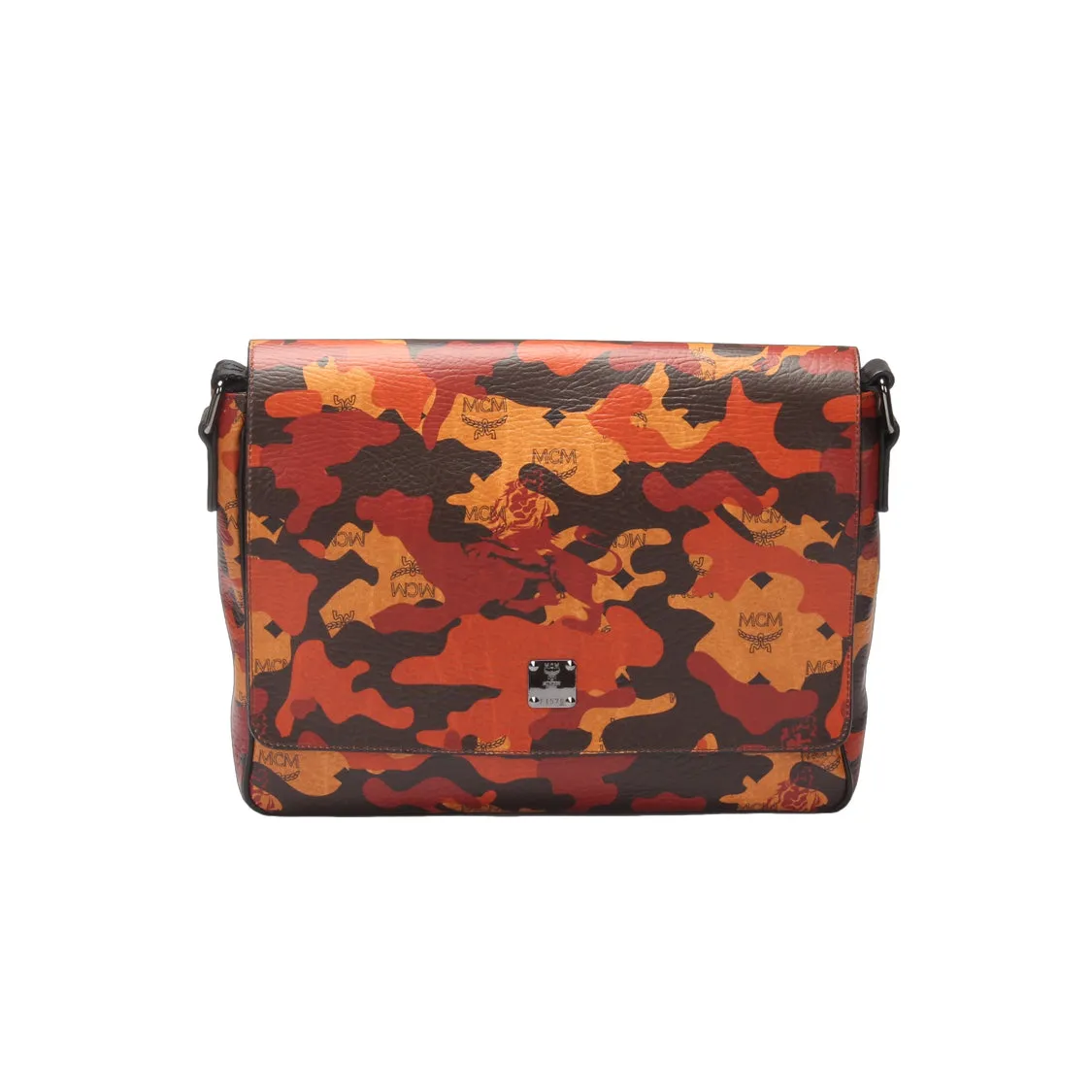 Camo Leather Messenger Bag