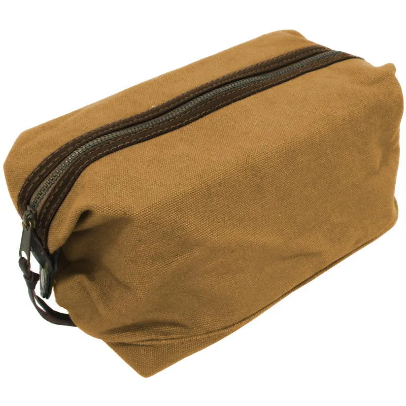 Canvas & Leather Toiletry Bag