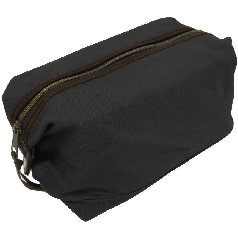 Canvas & Leather Toiletry Bag