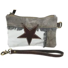 Canvas Star w/Fringe Wristlet Pouch