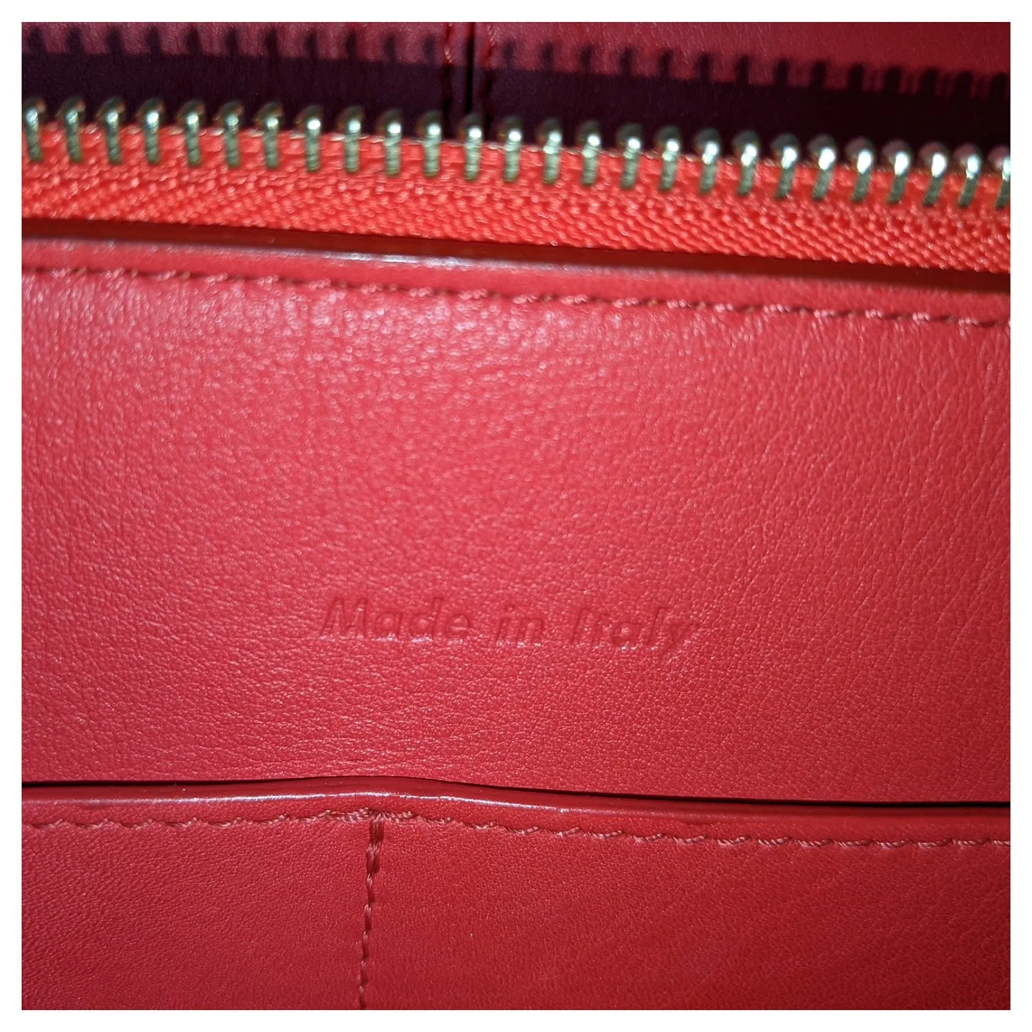 Celine Red Calfskin Leather Tri-fold Small Tote