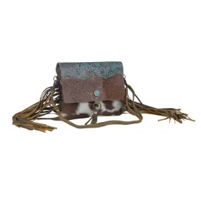 Cerulean Vines Leather & Hairon Bag