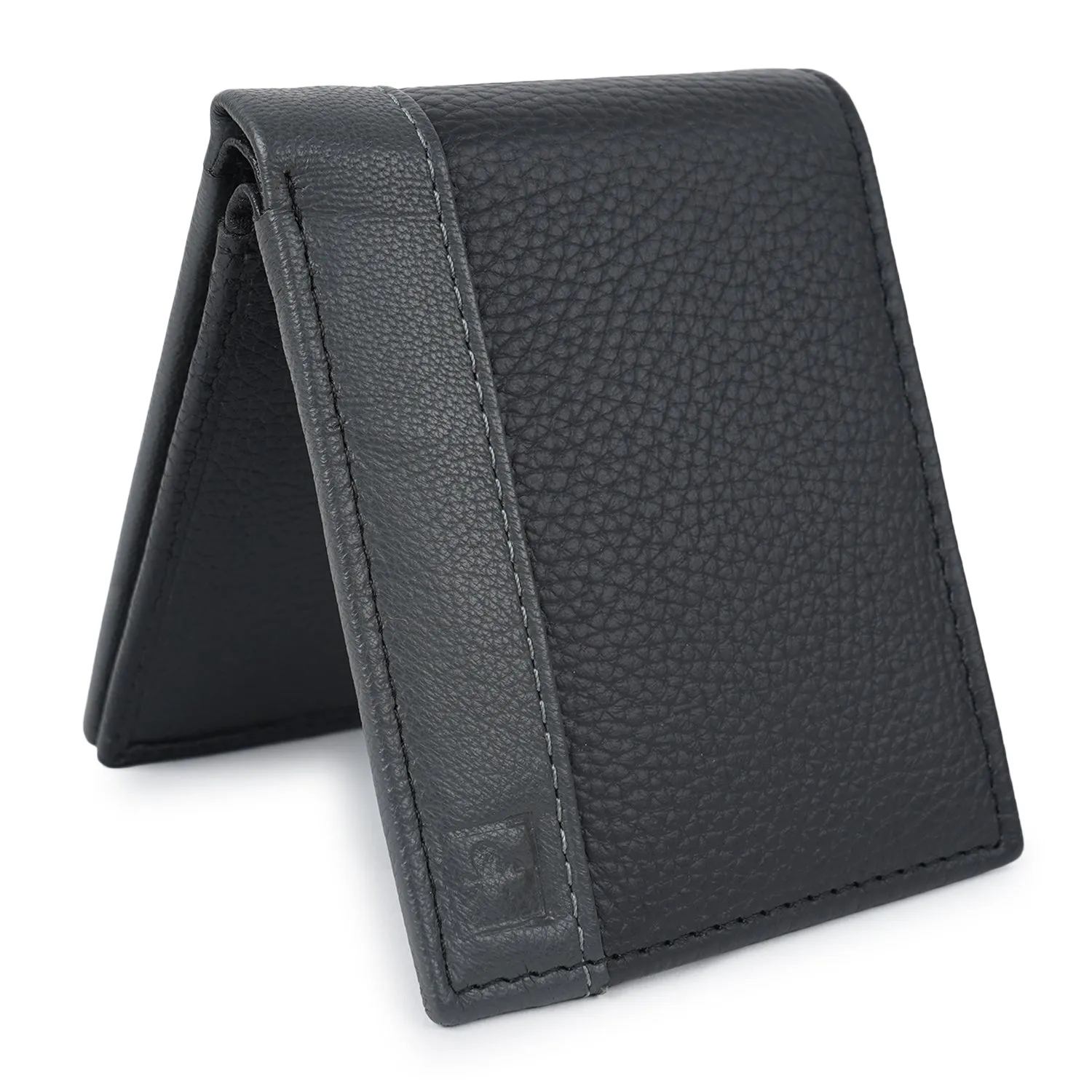 CIMONI Genuine Leather Classic Black Ultra Strong Stitching |12 Credit Cards Slot Wallet for Men