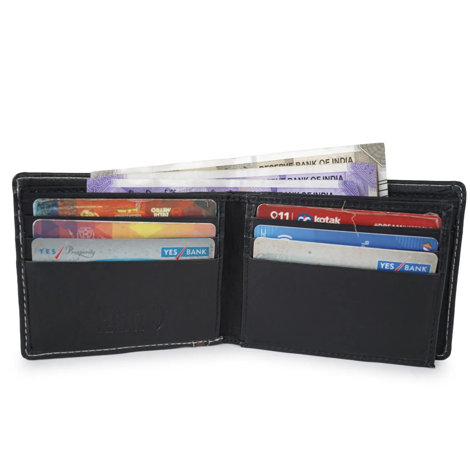 CIMONI Genuine Leather Classy Black Slim Travel Cards Wallet for Men