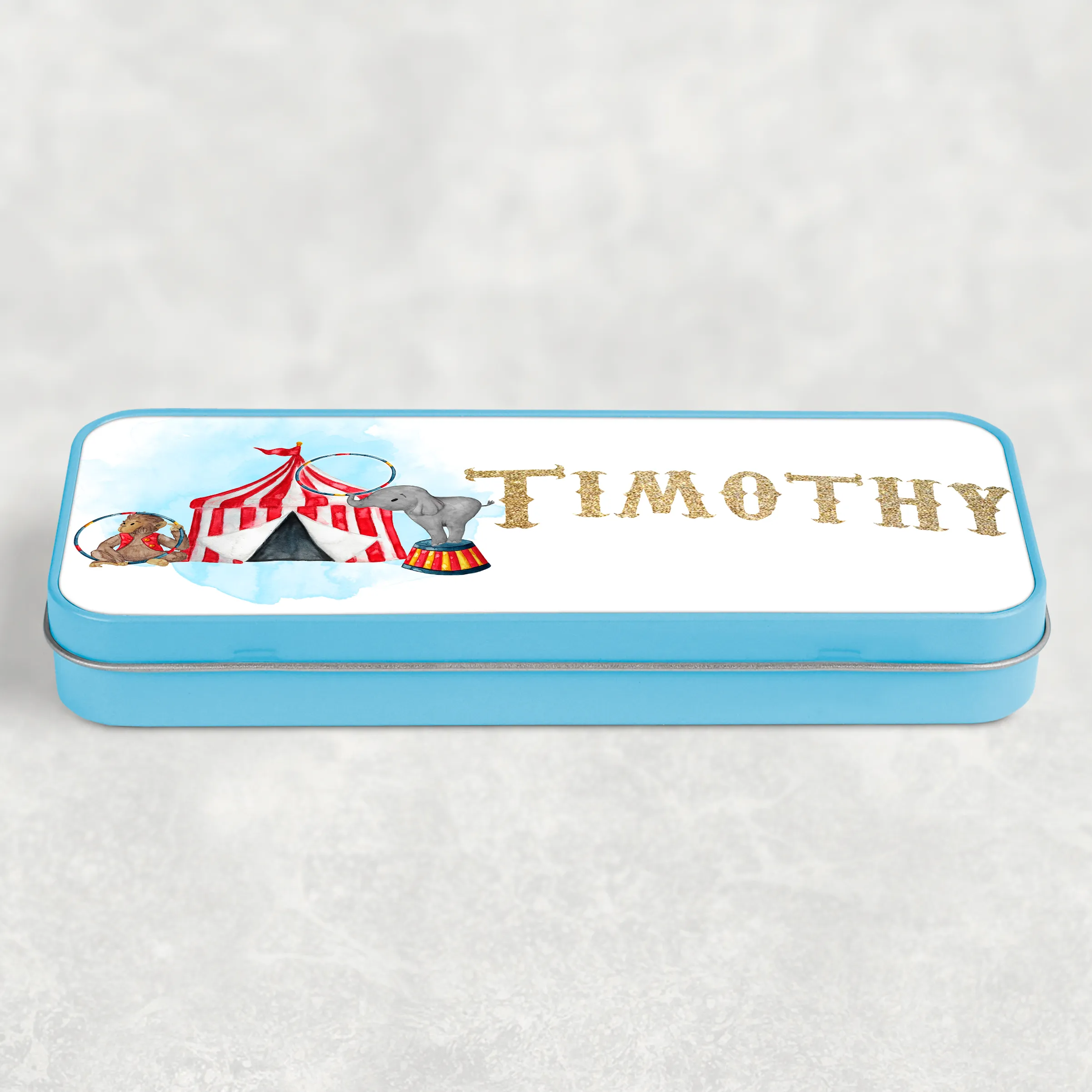 Circus Personalised School Pencil Tin