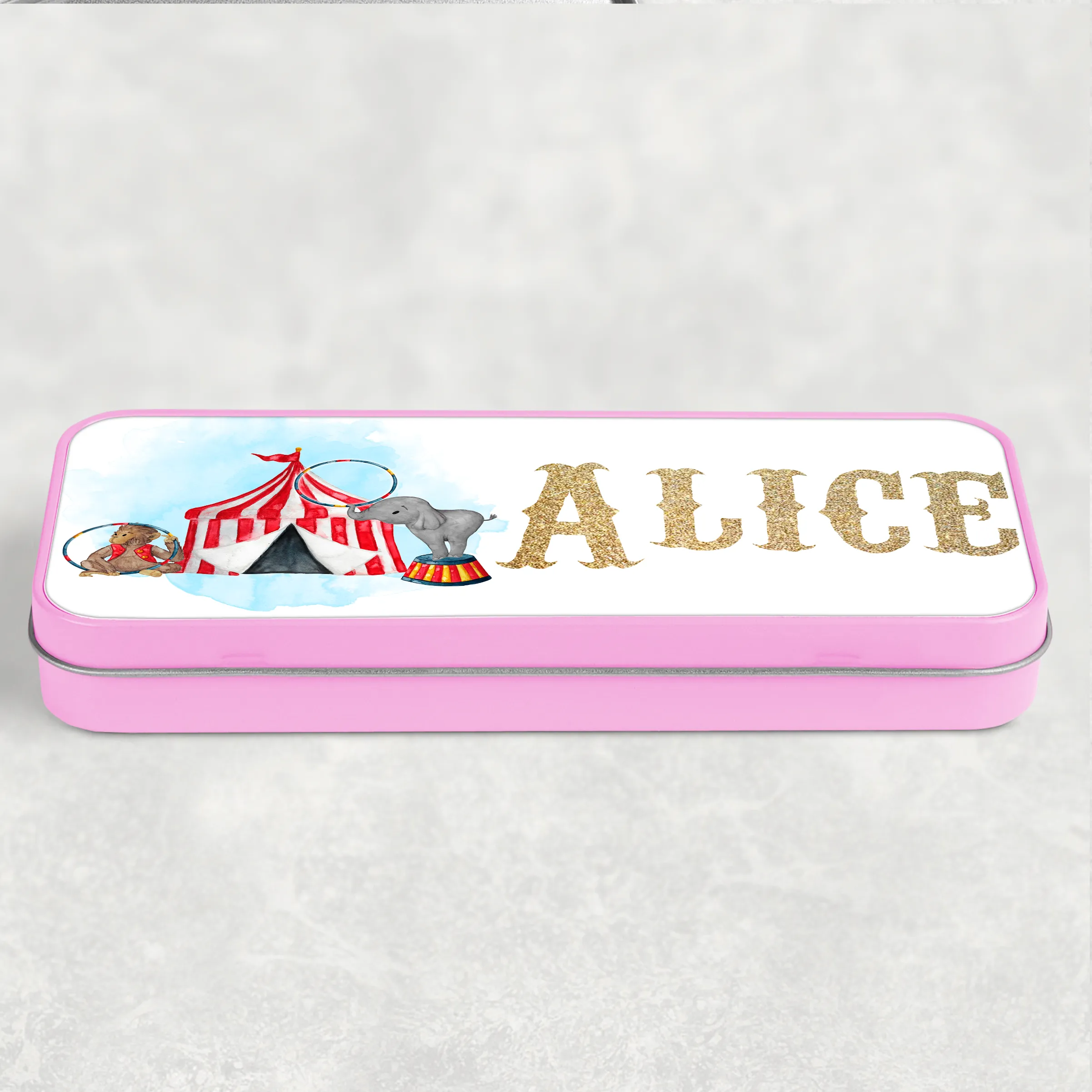 Circus Personalised School Pencil Tin