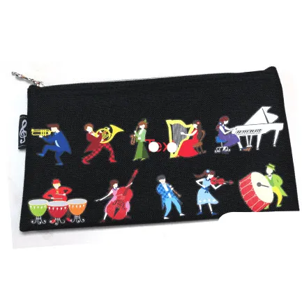 Colourful Musicians Black Pencil Case