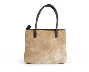 Cowhide Handbag - Dark Beige