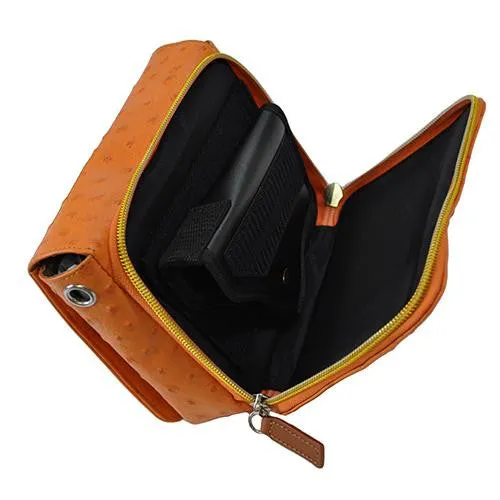 Cross Body Organizer - DeBoss Cowhide, Orange